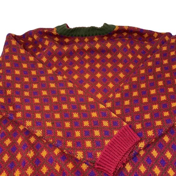 VTG Stefanel Camping Crew Neck Sweater Wool Size XL Outdoors Gopcore Fishing - Picture 10 of 14